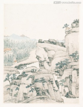 清 蕭云從 山水冊(cè)頁(yè)高清圖