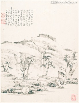 清 蕭云從 山水冊頁高清圖