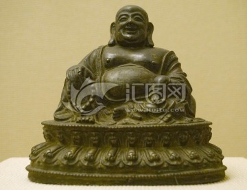 藏传佛教文物 近代弥勒佛铜像