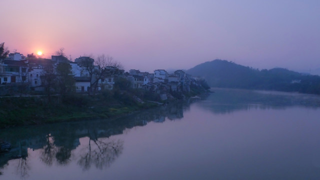 渔梁坝 日出