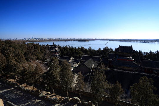 颐和园 听鹂馆 昆明湖 全景