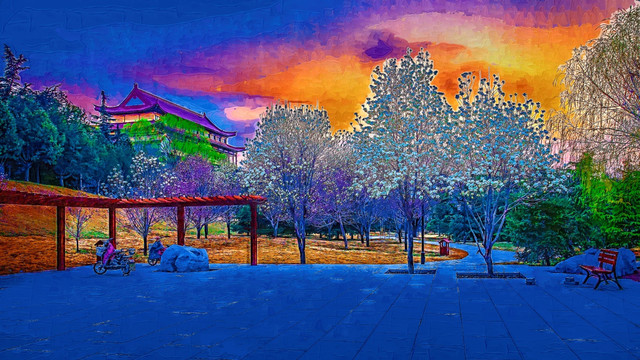 公園風(fēng)景畫