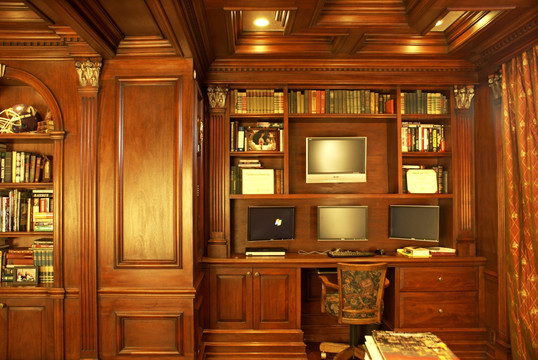 经典欧式整木家居定制之书房
