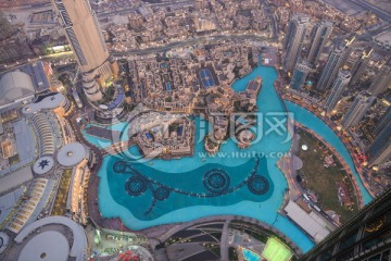 迪拜塔俯瞰 迪拜城市俯瞰