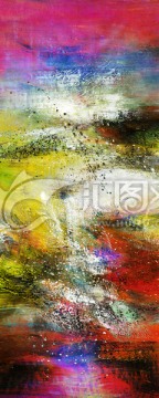高清玄關抽象油畫背景墻壁畫