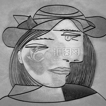 錯(cuò)覺人頭像裝飾畫