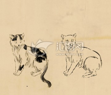 徐悲鴻冊(cè)頁(yè)之一 畫(huà)貓步驟