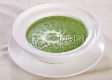 菠菜松茸忌廉湯