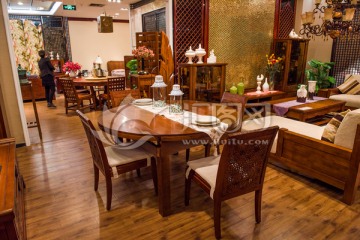 餐厅整木定制 实木餐桌椅