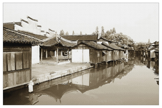 風景畫 江南水鄉