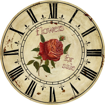 花卉 钟面设计 欧美挂钟
