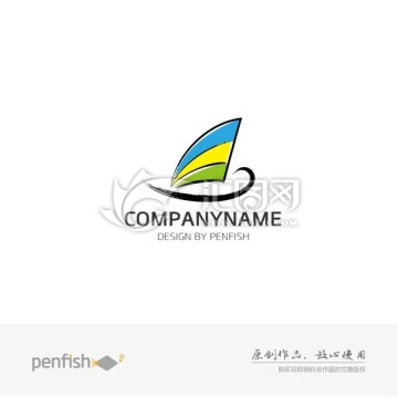 创意帆船形状logo