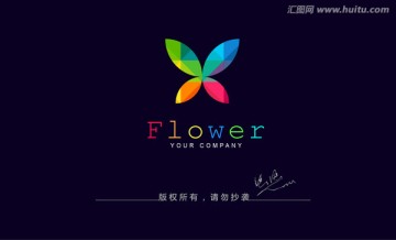 花logo 蝴蝶logo