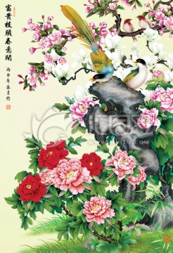 牡丹 富貴枝頭春意鬧