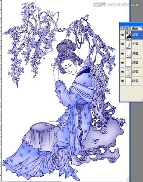 美女刺繡