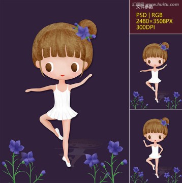 藝術(shù)畫 萌系抽象卡通女孩