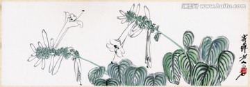 齊白石 玉簪花