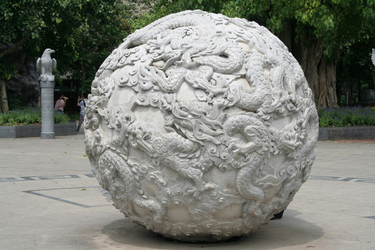 石刻绣球