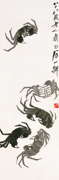 齊白石 墨蟹圖高清作品