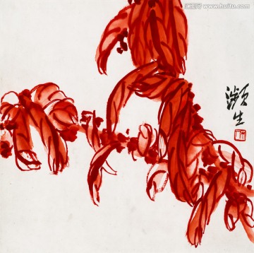 齊白石 薯葉圖