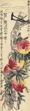 齊白石 德粼先生壽桃圖