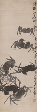齊白石 墨蟹圖高清作品