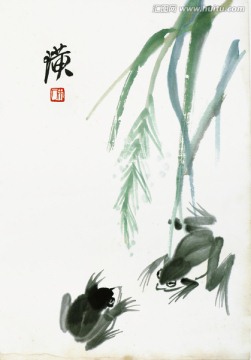 齊白石 青蛙高清國畫