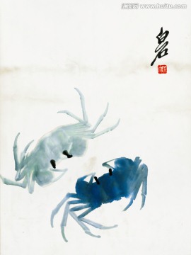 齊白石 螃蟹高清國畫