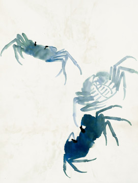 齊白石 墨蟹圖高清