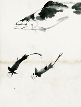 齊白石 魚嚇高清圖