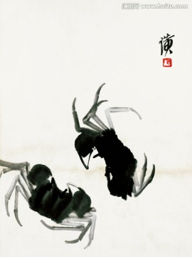 齊白石 螃蟹高清國畫