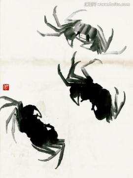 齊白石 螃蟹高清國畫