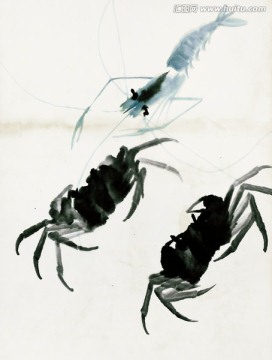 齊白石 魚蝦冊頁高清