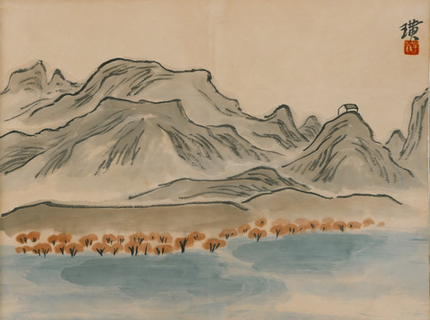 齊白石 山水水墨風景畫