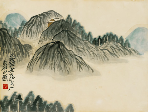 齊白石借山圖冊(cè)高清