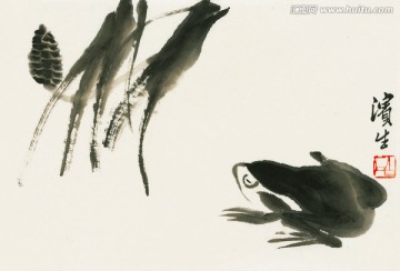 齊白石 青蛙高清國畫