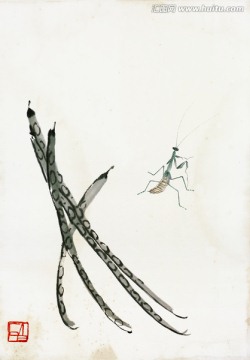 齊白石 蜻蜓花蟲(chóng)高清作品