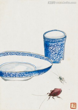 齊白石花蟲高清作品