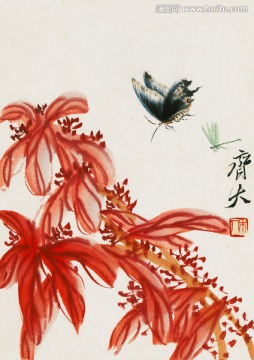 齊白石花蟲高清作品