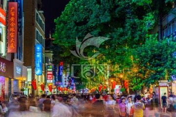 广州市北京路商业步行街夜景