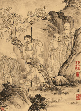 石濤 百開(kāi)羅漢冊(cè)