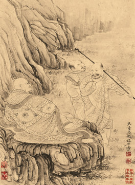 石濤 百開羅漢冊