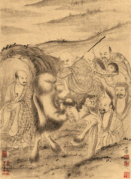 石濤 百開羅漢冊