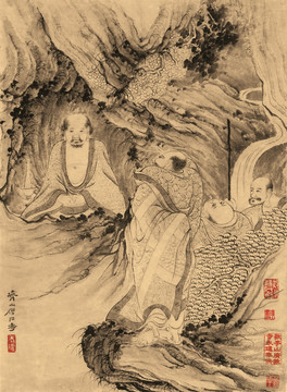 石濤 百開羅漢冊