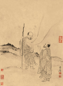 石濤 百開羅漢冊