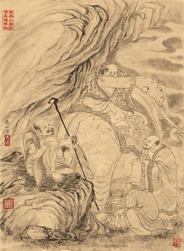 石濤 百開羅漢冊