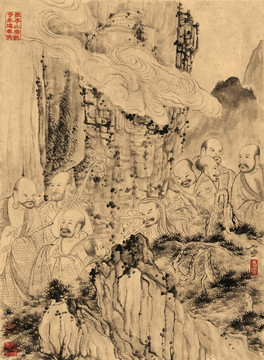 石濤 百開羅漢冊