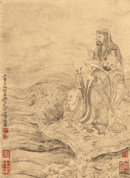 石濤 百開羅漢冊
