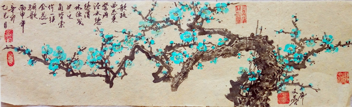 國畫綠梅花