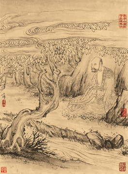 石濤 百開羅漢冊